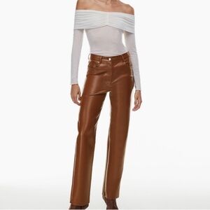Aritzia Wilfred Vegan Leather Straight Leg Pants